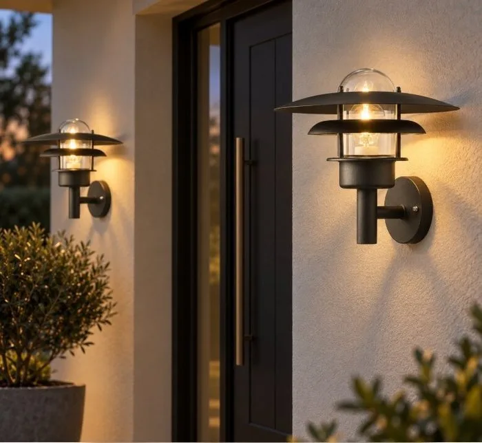 Nordlux - Wall lamp (2) - Ry Outdoor - Black - Metal, Glass - 2 items