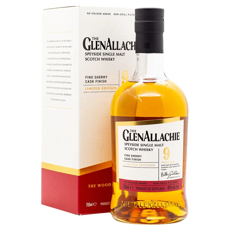 Glenallachie – 9 Years Old Fino Sherry Cask Finish Speyside Single Malt Scotch Whisky (70cl, 48%)