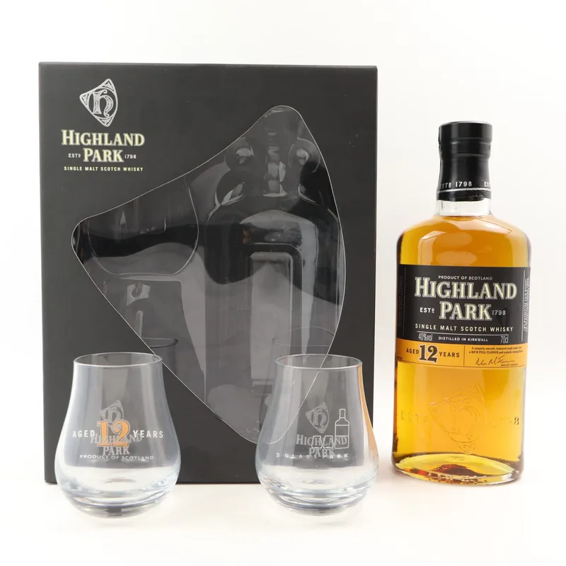 Highland Park – 12 Year Old & Glasses Set (70cl, 40%)