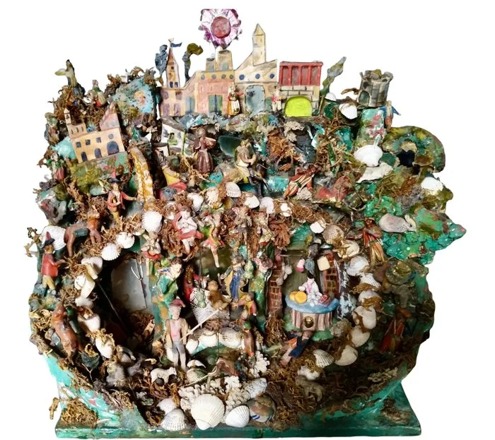 Nativity scene - Papier-mache - Neapolitan craftsmanship - 40 cm