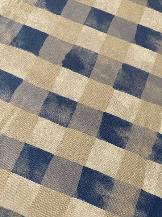 San Leucio top quality - exclusive blue-checked sofa Shabby - Textile - 280 cm - 240 cm