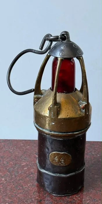 Hanging lamp - Steel, Brass - Authentic Electric Miner'