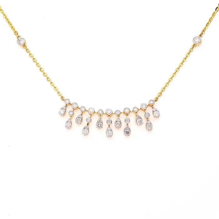 Necklace with pendant - 18 kt. Yellow gold - 1.04ct. tw. Diamond (Natural) - 18karat Stunning Necklace