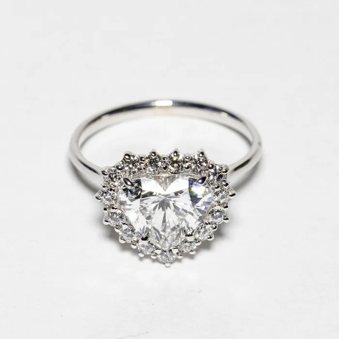 Engagement ring - 18 kt. White gold - 2.99ct. tw. Diamond (Lab-grown) - Diamond - F VS1 2EX