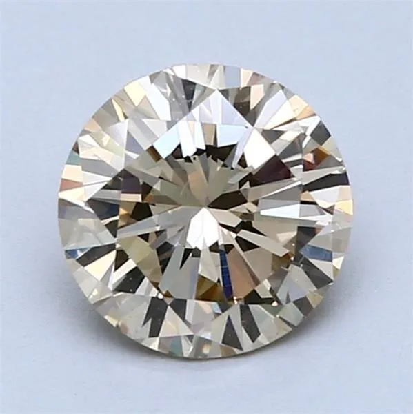 1 pcs Diamond (Natural coloured) - 1.51 ct - Round - Fancy light Yellowish Brown - VS2 - International Gemological Institute (IGI)