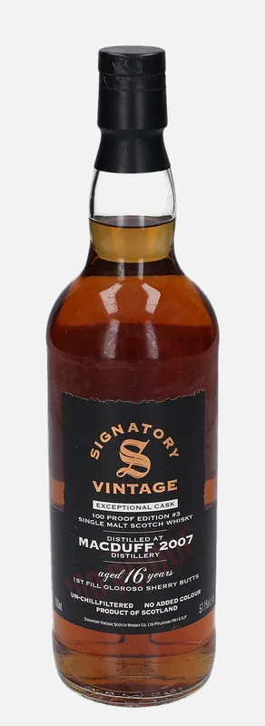 Macduff – 2007 16 Year Old Signatory Vintage Scotch Whisky Co. Exceptional Cask Series 100 Proof Edition #3