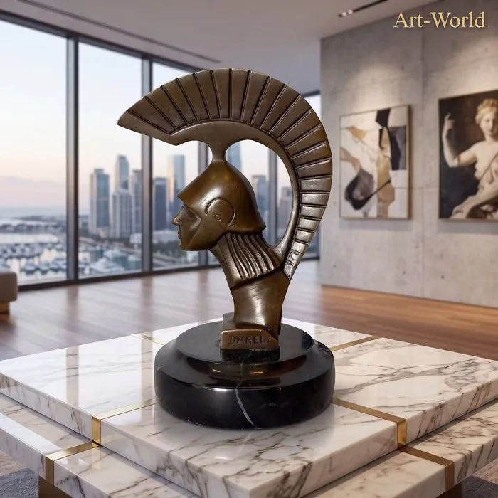 Naar Darel - Statue, Automascotte Spartaan 15.5 cm / 820 gram - 15.5 cm - Bronze
