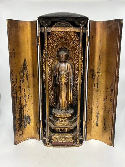Butsudan - Wood and gilded lacquerware - 1600-1650 - 厨子と仏像(Zushi and Butsuzo)