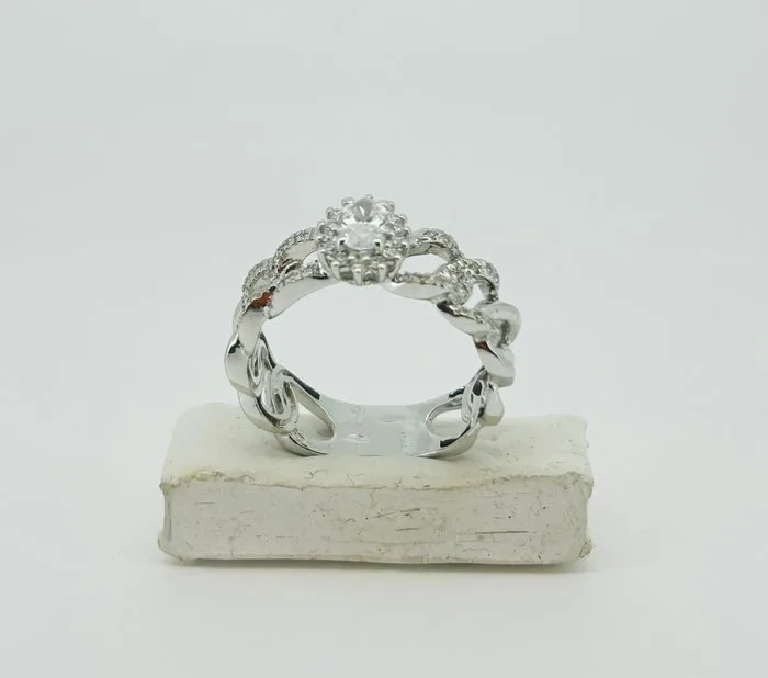 Ring - 18 kt. White gold - 0.43ct. tw. Diamond (Natural) - Diamond
