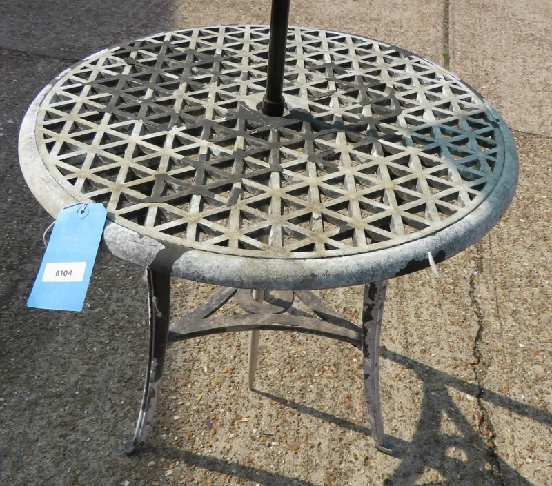 Painted Metal Bistro Table approx. 69cm dia