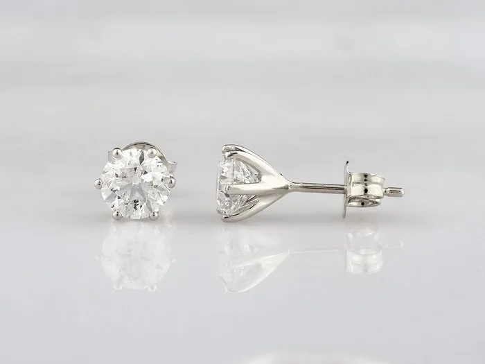 Earrings - 14 kt. White gold - 2.04ct. tw. Diamond (Natural)