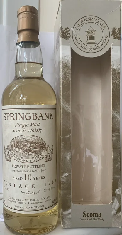 Springbank – 10 Year Old 1989 Private Bottling for SCOMA Single Cask #424
