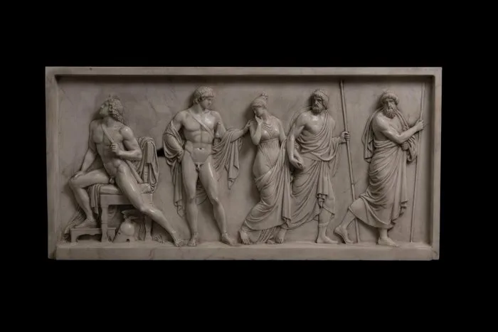 Sculpture, Bassorilievo Briseide da Achille agli Arabi. - 93 cm - Marble
