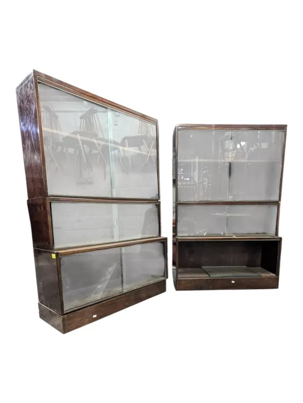 British Modern Design - Pair of Mid Century Mahogany Stacking Bookcases