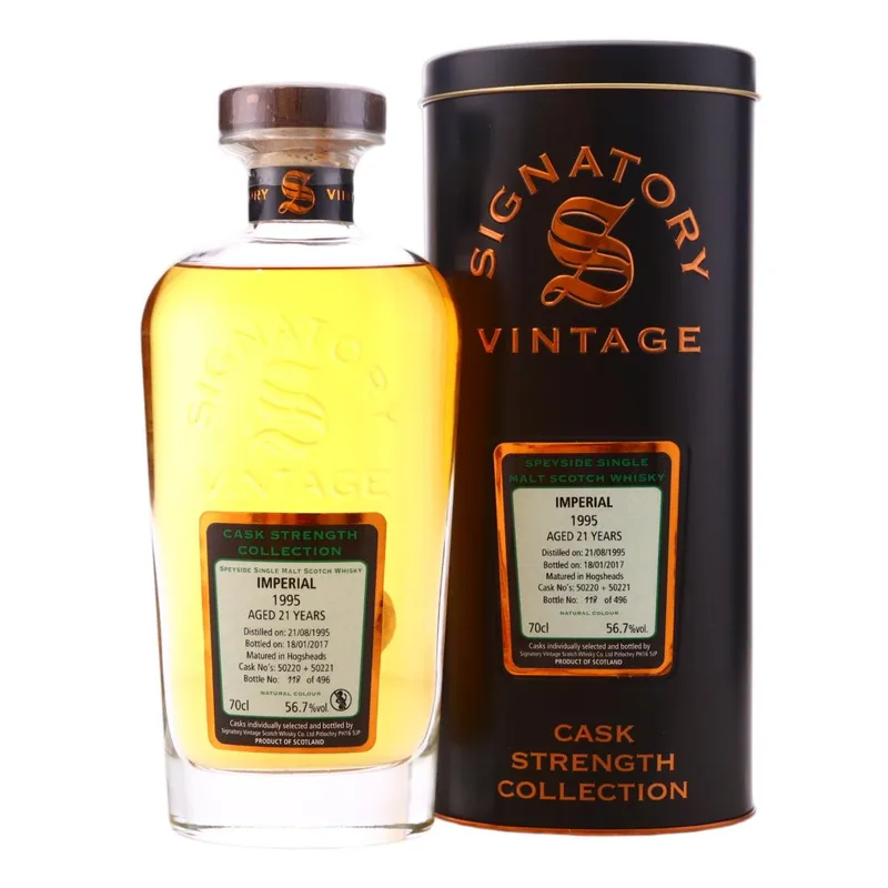 Imperial – 1995 Signatory Vintage 21 Year Old Cask Strength / Damaged Seal