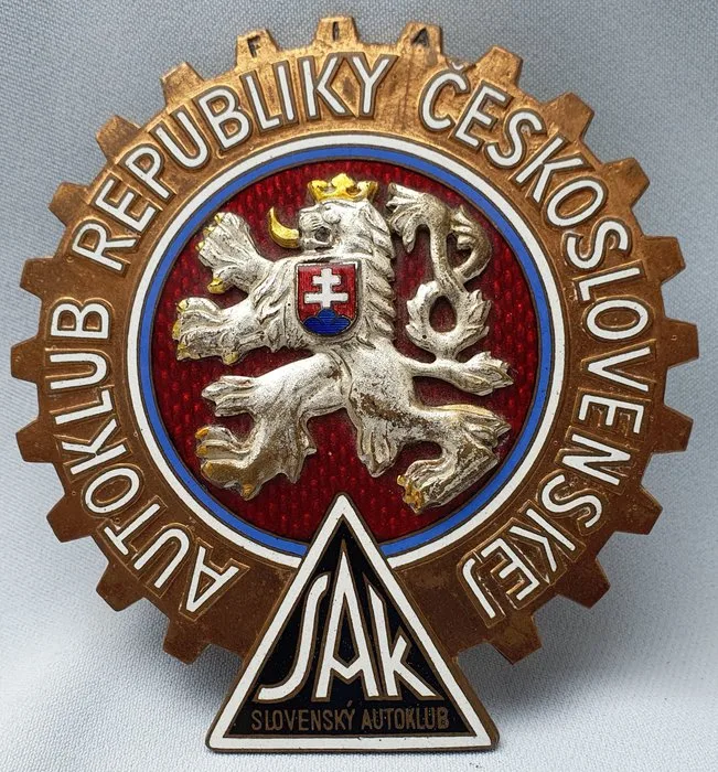 Badge - Grille Badge - Autoklub Republiky Československej - SAK - 1930 - Czechoslovakia - 20th - early (WW I)