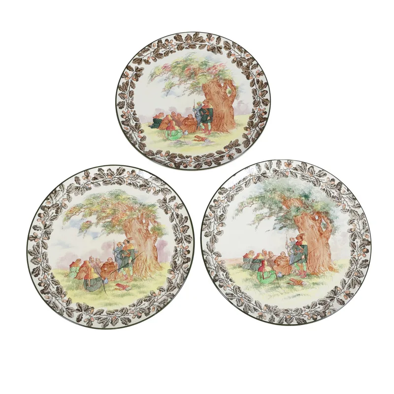 Three Large Royal Doulton Under the Greenwood Tree Chargers (3)