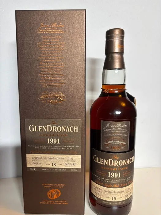 Glendronach 1991 18 years old Cask no. 3182 - b. 2010 - 70cl