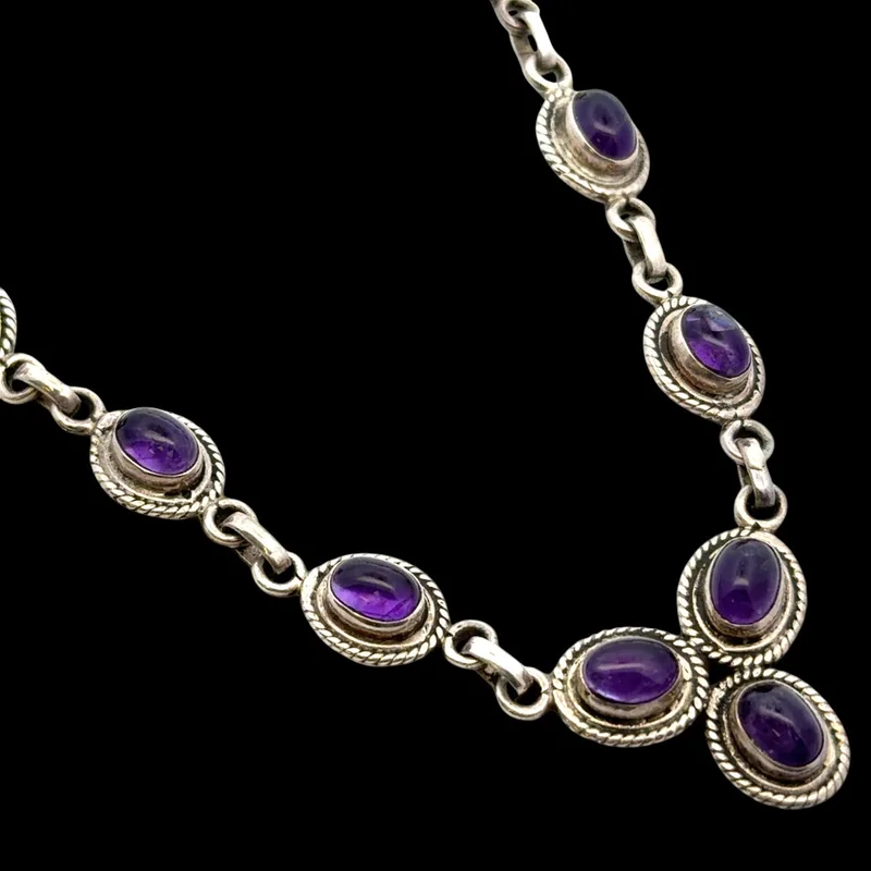 Amethyst Silver Necklace