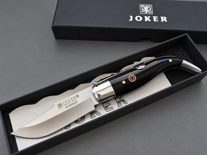 Joker Joker Albacete – Navaja Classica in Corno di Bufalo - CON CERTIFICATO – Spagna - 19 cm - Kitchen knife - Utility knife - Steel, Horn - Spain
