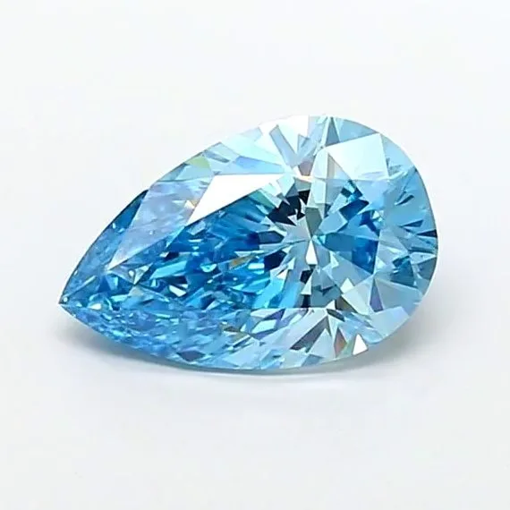 1 pcs Diamond (Fancy coloured lab-grown diamond) - 4.04 ct - Pear - Fancy vivid Blue - VVS2 - International Gemological Institute (IGI)