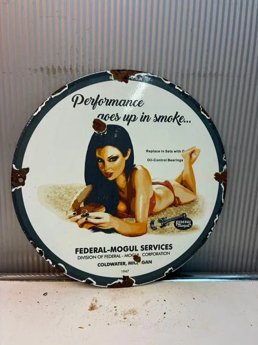 Federal-Mogul Services – emaille reclamebord, 1947 - Enamel sign - Enamel