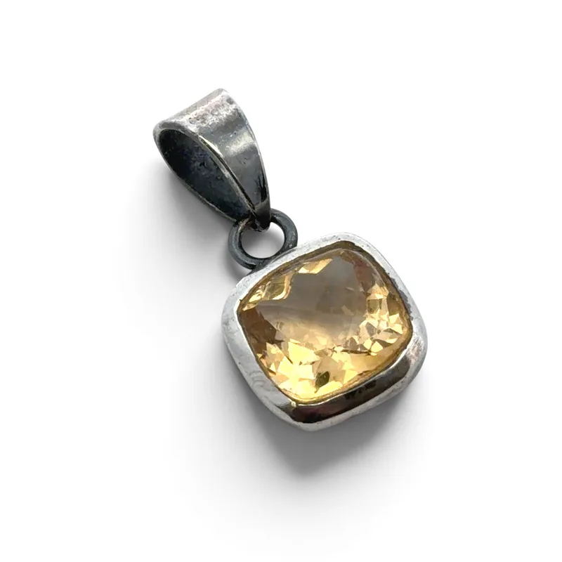 Citrine Silver Pendant