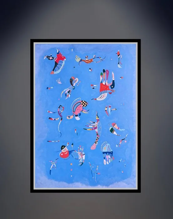 Wassily Kandinsky (1866-1944) - "Sky Blue, 1940". Gesigneerd in de plaat