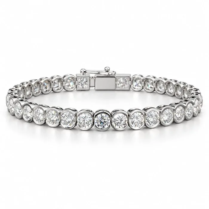 Bracelet - 14 kt. White gold - 10.25ct. tw. Diamond (Lab-grown) - Free shipping