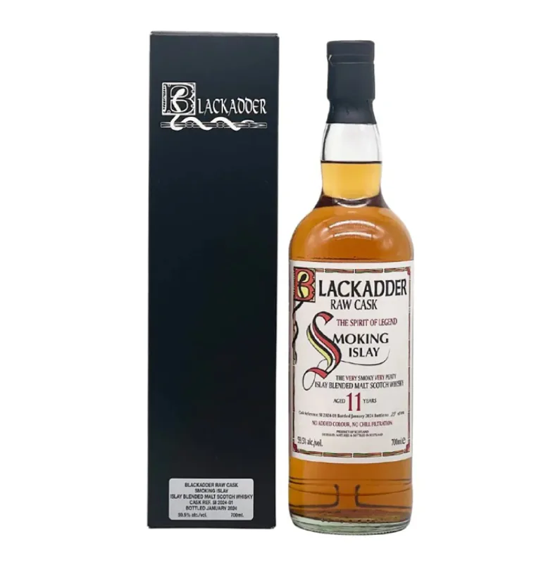 Blackadder Raw Cask Smoking Islay 11 Year Old 2012 Single Bourbon Cask Cask Strength Islay Blended Malt Scotch Whisky (2024) (70cl, 59.5%)