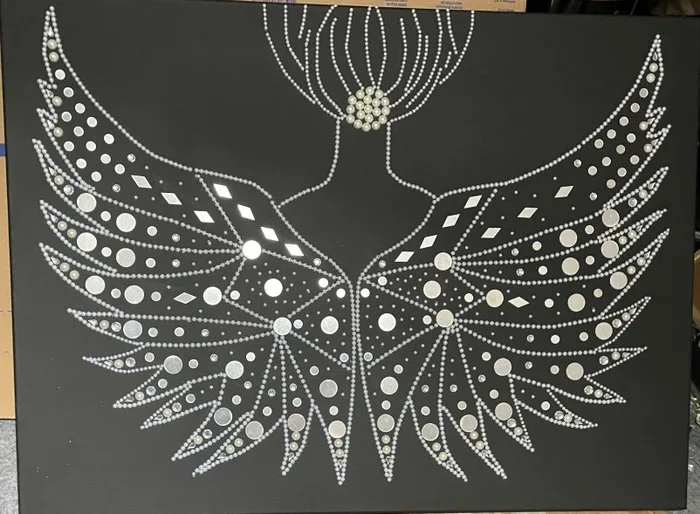 Statue, Hemelse Vleugels - 75 cm - Pearls and Crystals - 2026