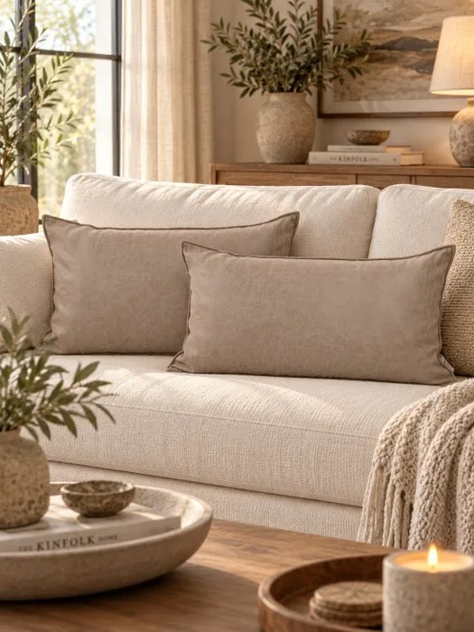 Giuri Tessuti Set of 2 Nabuk Effect Pillowcases – Textural Elegance with Reinforced Edging, Made in Italy - Cushion (2)