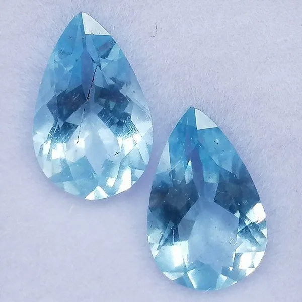 2 pcs Aquamarine - 3.49 ct - Instituto Gemólogico Español (IGE) - No Treatments - F1 Oil