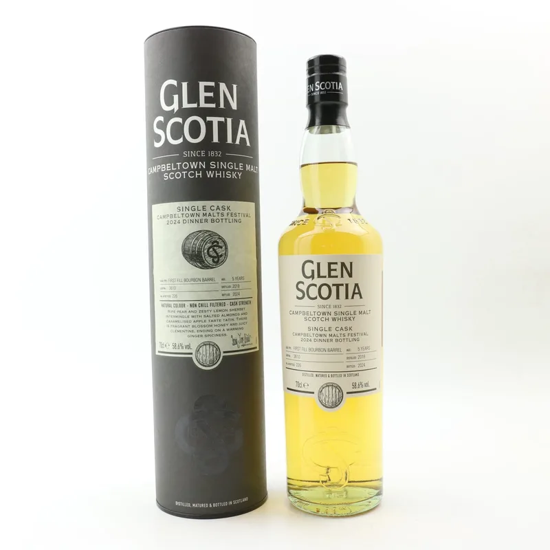 Glen Scotia – 2018 5 Year Old Single Cask #3610 For Campbeltown Malts Festival 2024 Dinner (70cl, 58.6%)