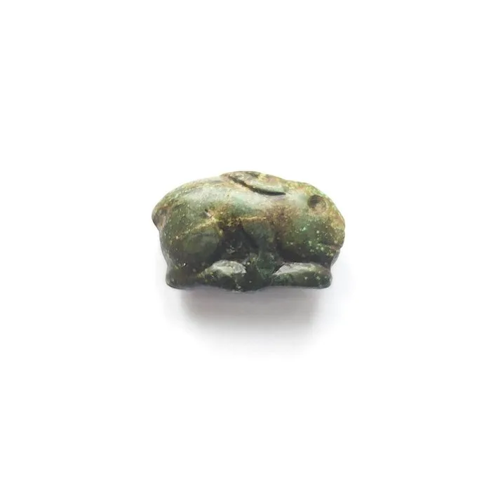 Ancient Chinese Turquoise XS Rabbit Bead Talisman - 17 mm
