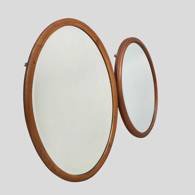 2 Edwardian Oval Wall Mirrors
