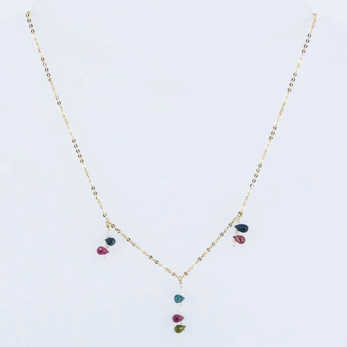 Pendant - 18 kt. Yellow gold Ruby - Sapphire