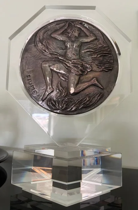 zecca dello stato - Salvatore Fiume (1915-1997) - Sculpture, La danza del fuoco - 44 cm - Silver