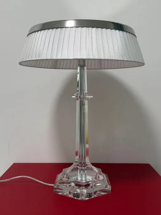 Table lamp - Crystal, Fabric, Chrome-plated metal - Baccarat Luxury Lamp