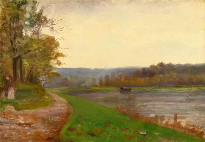 Ecole française (XIX-XX) - La Seine à Bougival