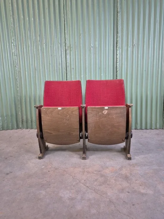 Folding chair - wood with upholstery - 2-seat theater chair - The absolute highlight: On the back of seat 110 there is a