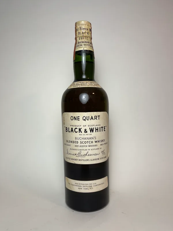 James Buchanan's Black & White Blended Scotch Whisky 1950s (96.4cl, 43.4%)