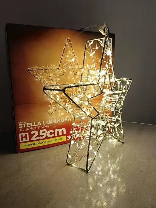 Christmas decoration - Iron, Silver - Stella luminosa
