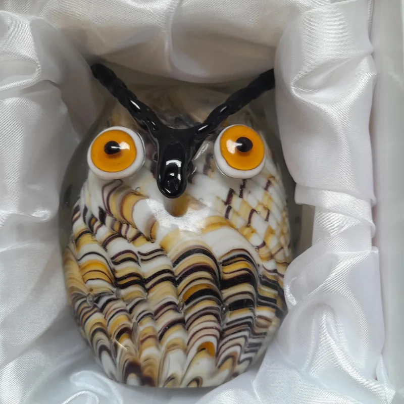 Boxed Juliana Collection glass owl