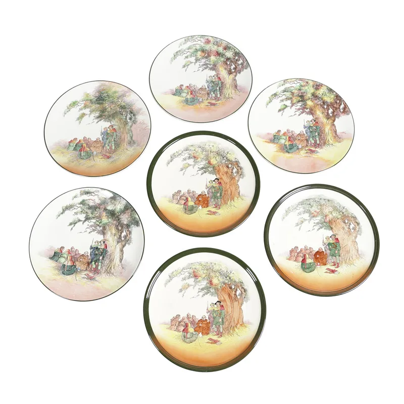 Seven Large Royal Doulton Under the Greenwood Tree Plates (7)