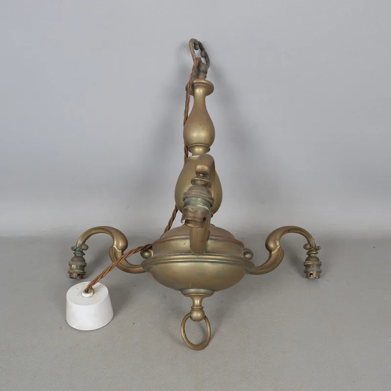 A 20th Century Brass Three Branch Light Fitting