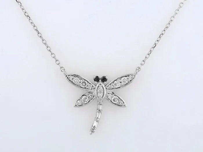 Necklace with pendant - 14 kt. White gold - 0.24ct. tw. Diamond (Natural)