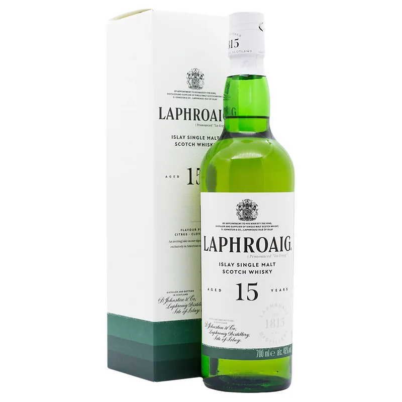 Laphroaig – Aged 15 Years Islay Single Malt Scotch Whisky (70cl, 46%)