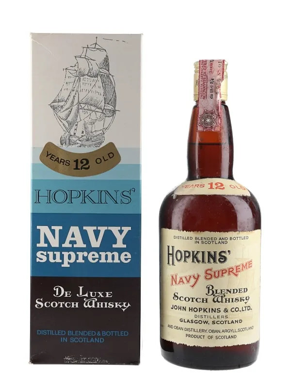 John Hopkins & Co. Hopkins' Navy Supreme 12 Year Old Blended Scotch Whisky, 1970s (75cl, 43%)