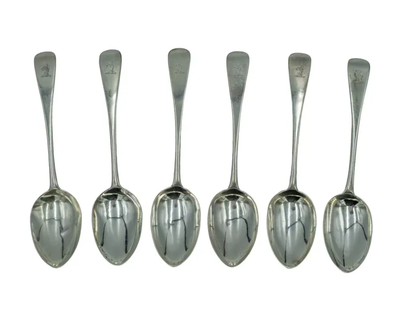 A set of six Victorian silver Old English pattern tablespoons by Chawner & Co